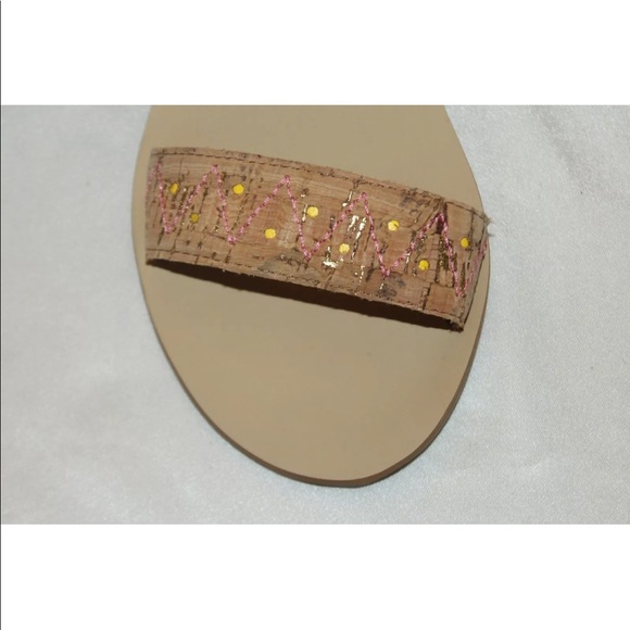 New! Jack Rogers cork embroidered slide sandals - Picture 4 of 8